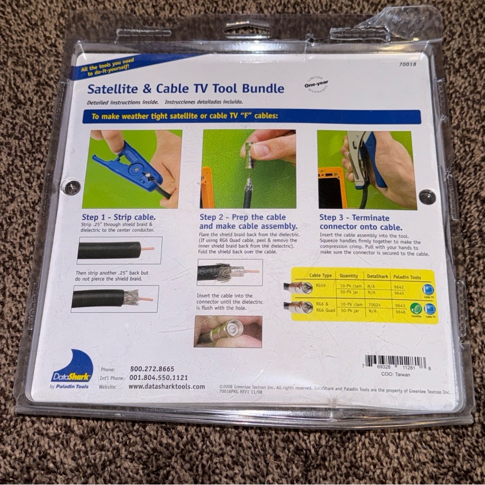 NEW Datashark 70018 Weatherproof Compression Tool Bundle - Picture 2 of 2